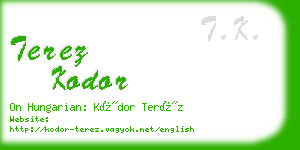 terez kodor business card